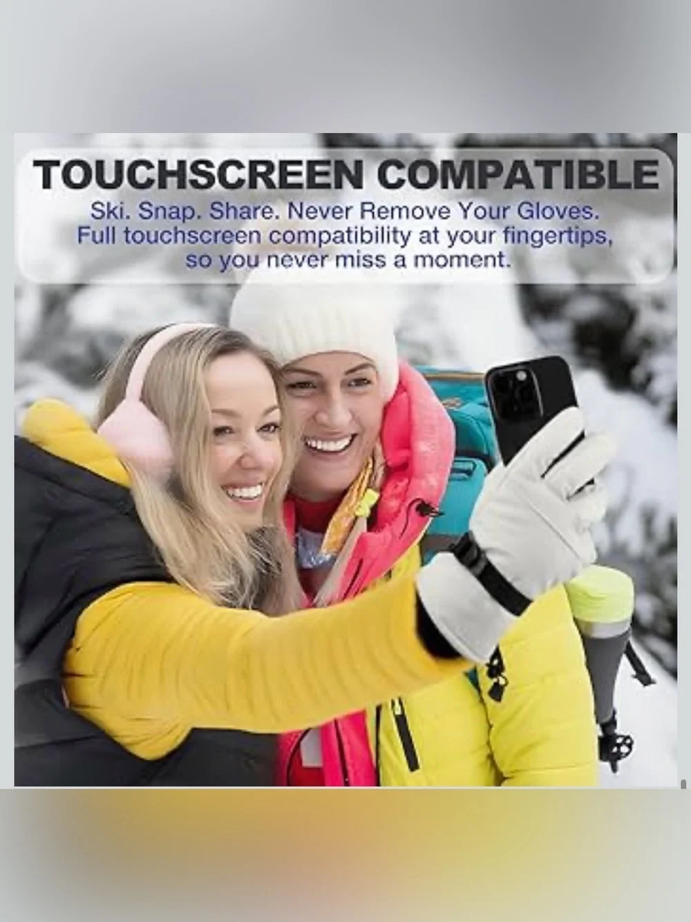 Ski Gloves Waterproof, Touchscreen  Winter Gloves w/Thermal Insulated unisex XL